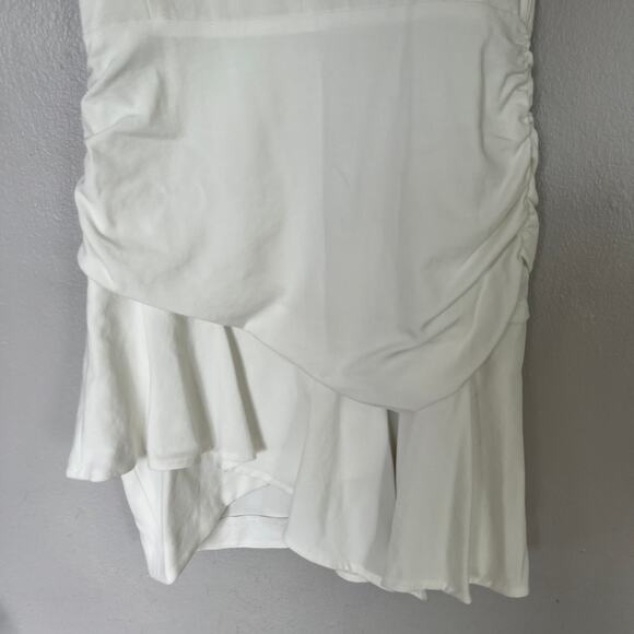 ba&sh Jess Asymetrical White Sleeveless V-Neck Mini Dress Women Size EU 2 Us M 8 - Picture 5 of 9